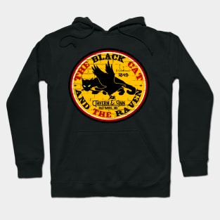 The Black Cat & The Raven, brick wall distressed Hoodie